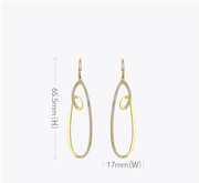Ocean Wave 18K Gold Drop Earrings For Women