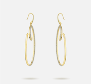 Ocean Wave 18K Gold Drop Earrings For Women