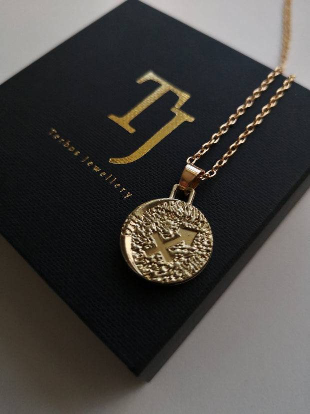 12 Zodiac Sign 18K Gold Plated Double Face Coin Necklaces