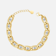 13 Zircon Chain Bracelet For Women 925 Sterling Silver And 18K Gold Plated