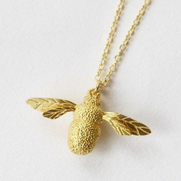 Queen Bee Necklace Gold Plated 925 Sterling Silver