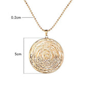 Circled Stones Necklace With CZ Diamonds - Gold