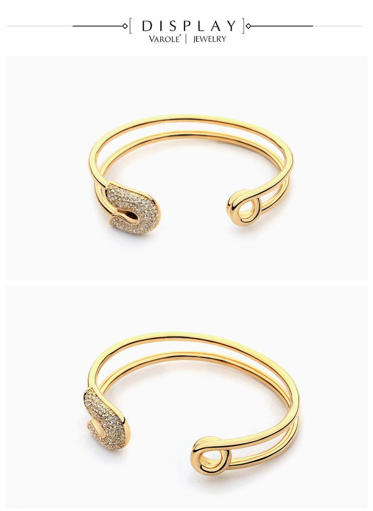 PAPER CLIP | 18K Gold Paper Clip Cuff Bracelet For Women