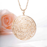 Circled Stones Necklace With CZ Diamonds - Gold
