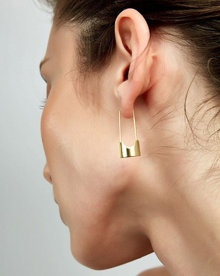 FREEDOM | 18K Gold Padlock Earrings