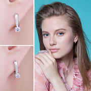 Luxury Hoop 925 Sterling Silver Earrings With CZ Diamonds