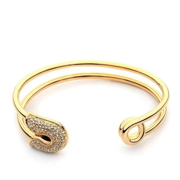 PAPER CLIP | 18K Gold Paper Clip Cuff Bracelet For Women