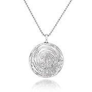 Circled Stones Necklace With CZ Diamonds - Silver