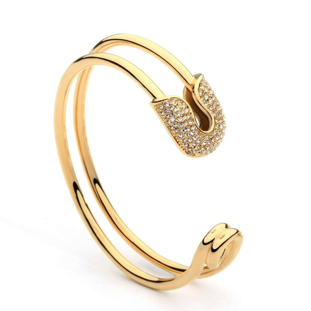 PAPER CLIP | 18K Gold Paper Clip Cuff Bracelet For Women